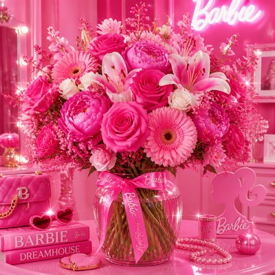 bouquet of flowers in a glass vase