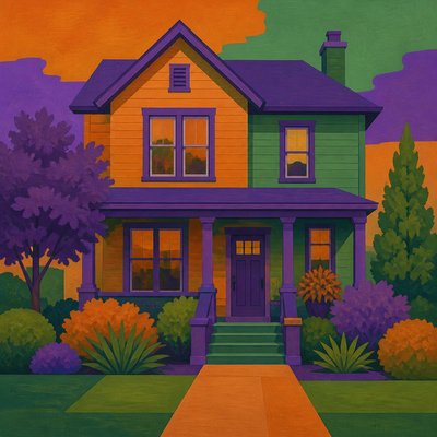 house with front view — Secondary Colors Art Style