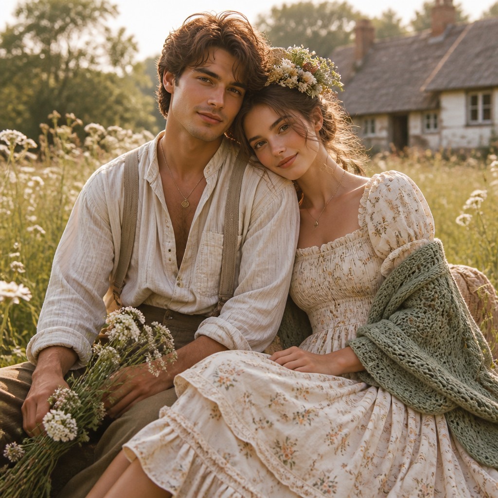 portrait of two people together — Cottagecore Fashion Style
