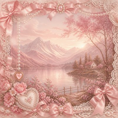 serene landscape with mountains and water