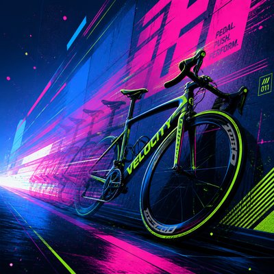 bicyle resting against a wall — Motion Graphics Digital Art Style