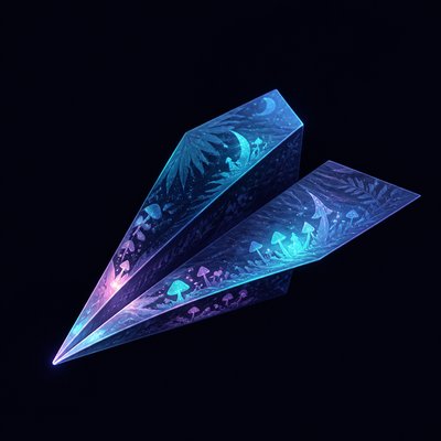 a paper plane, clean minimal composition on a plain background, no text