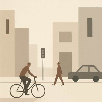 urban street with city activity