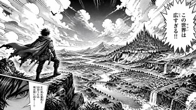 sweeping panoramic landscape with a dramatic sky