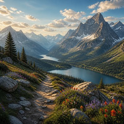 wide landscape with natural scenery — Depth Art Style