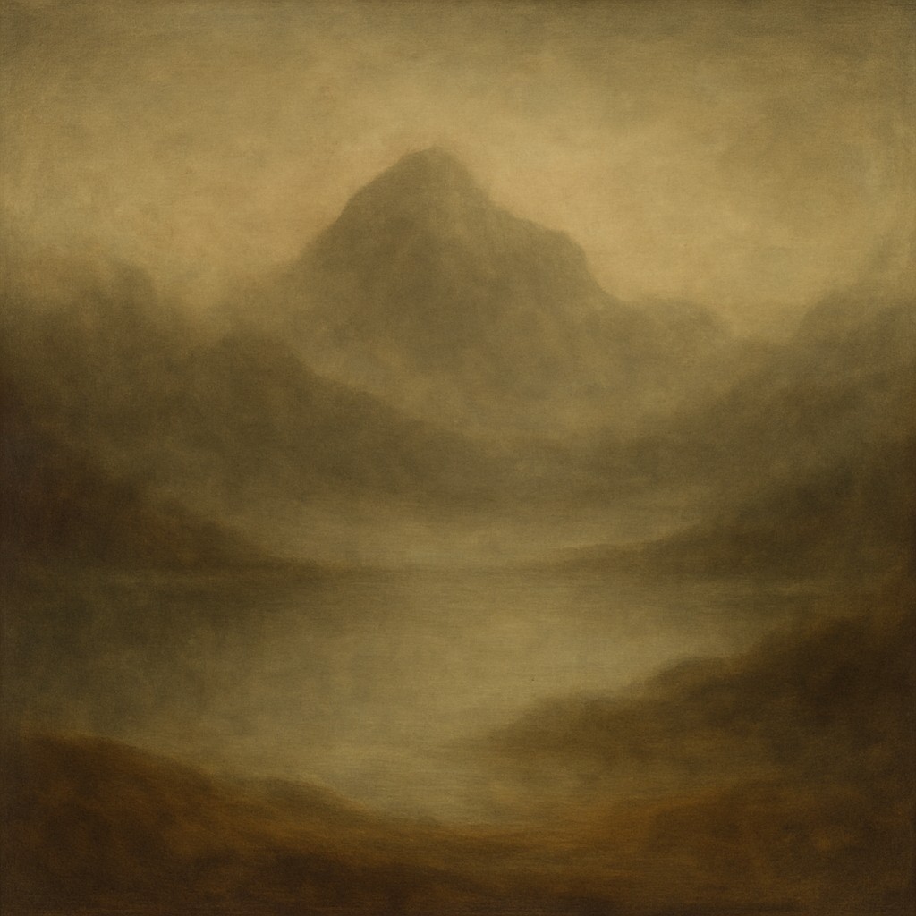 serene landscape with mountains and water