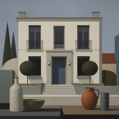 house with front view — Purism Art Style