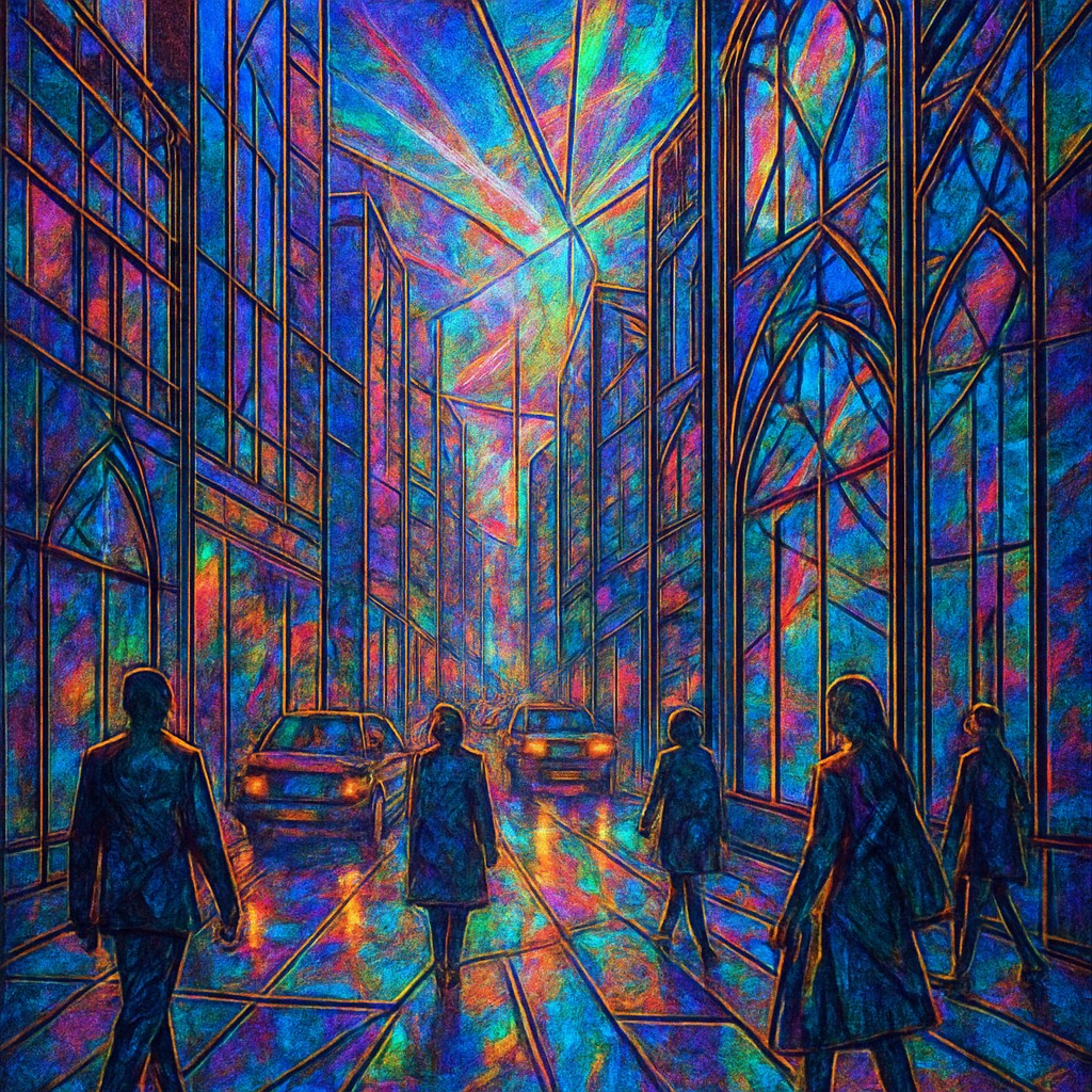 urban street with city activity