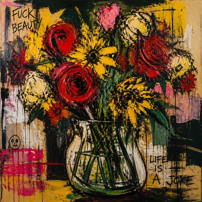 bouquet of flowers in a glass vase