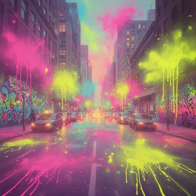 Busy urban city street