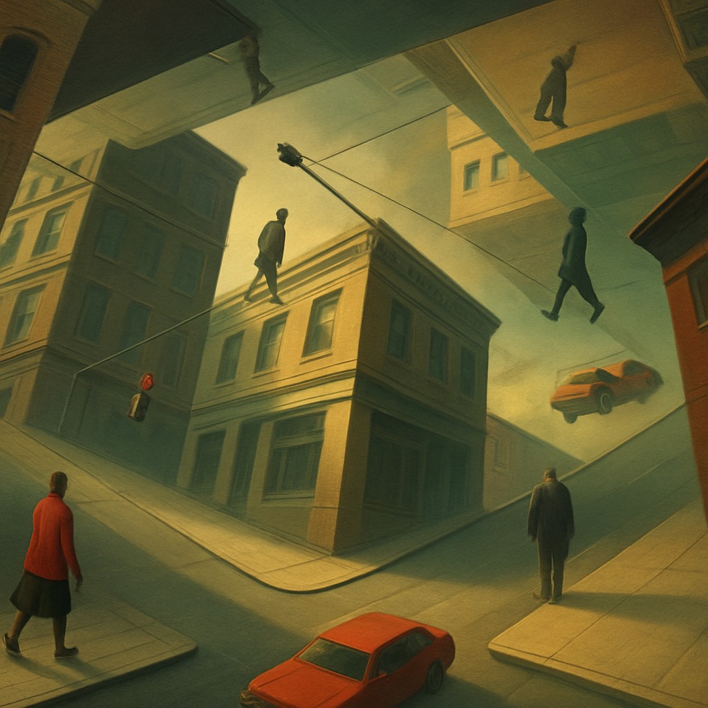 urban street with city activity