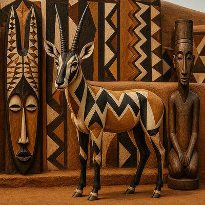 animal standing in natural pose — Burkina Faso Art Style