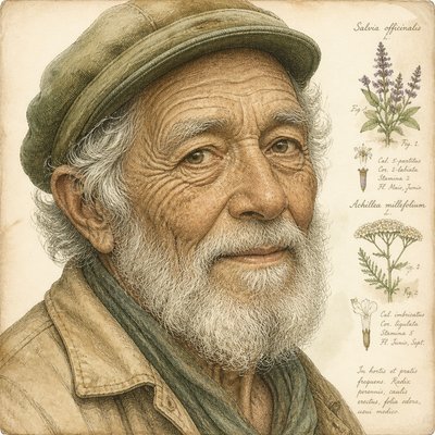 close-up portrait of an elderly person with expressive weathered features