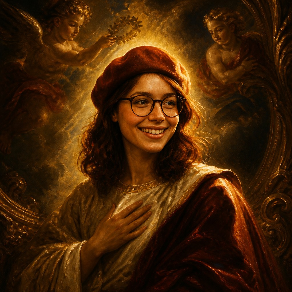 Photo transformed to Baroque Religious Art style