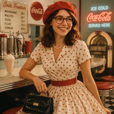 Vintage 50s Fashion Style Style Transfer Example