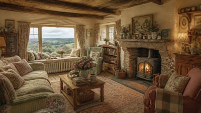 sweeping panoramic landscape with a dramatic sky