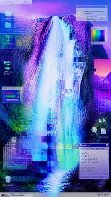 towering waterfall cascading down a cliff