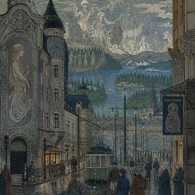 urban street with city activity