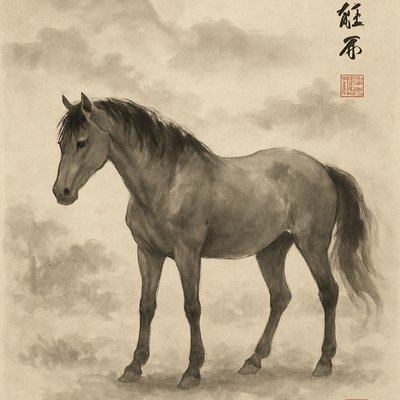 animal standing in natural pose