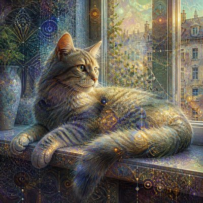 a cat lounging in a sunlit window