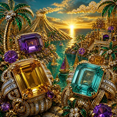 wide landscape with natural scenery — Cocktail Ring Era Jewelry Style