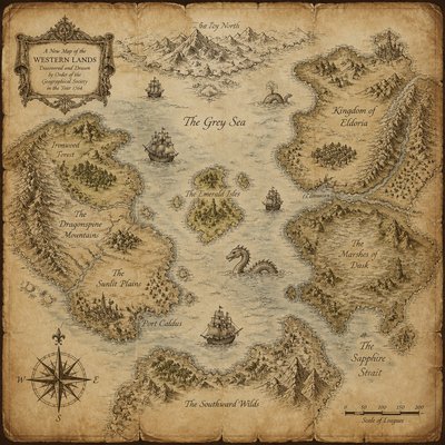 wide landscape with natural scenery — Map Art Style