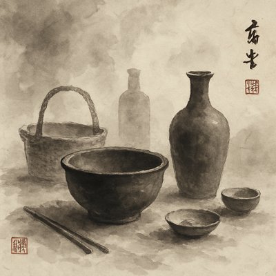 still life with everyday objects