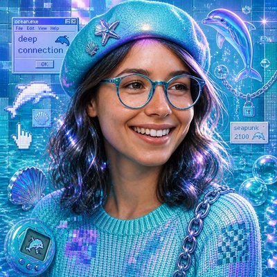 Seapunk Aesthetic Style Transfer Example