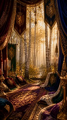 a serene birch forest in soft morning light, no people, no text
