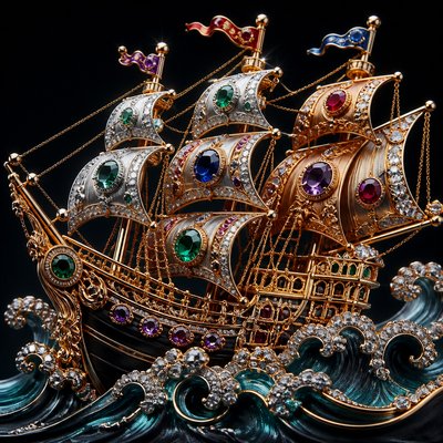 sailing ship on a stormy sea