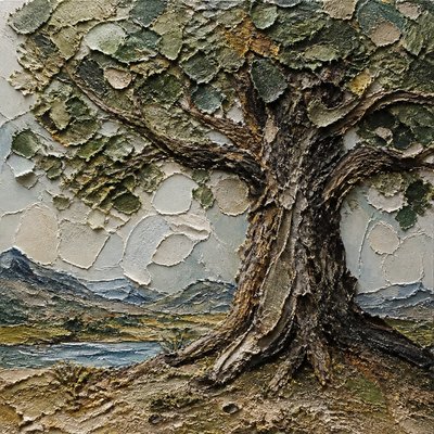 a tree in nature — Actual Texture Art Style