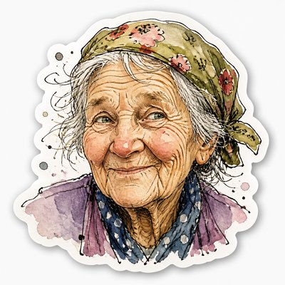 close-up portrait of an elderly person with expressive weathered features