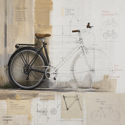 bicyle resting against a wall — Participatory Contemporary Art Style