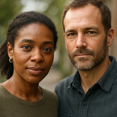 portrait of two people together