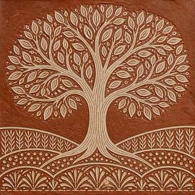 a tree in nature — Sgraffito Art Style