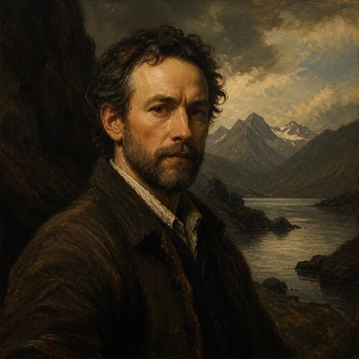 serene landscape with mountains and water