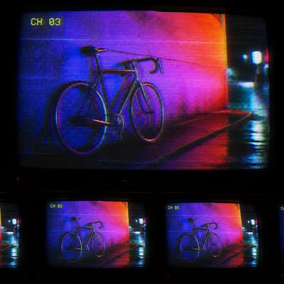 bicyle resting against a wall