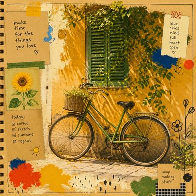 bicyle resting against a wall — Art Hoe Aesthetic