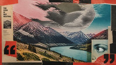 sweeping panoramic landscape with a dramatic sky