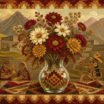 bouquet of flowers in a glass vase