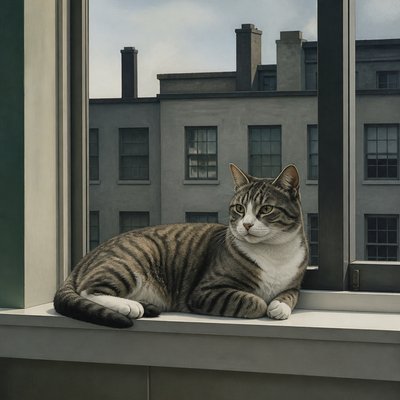 a cat lounging in a sunlit window