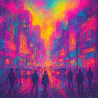 Busy urban city street