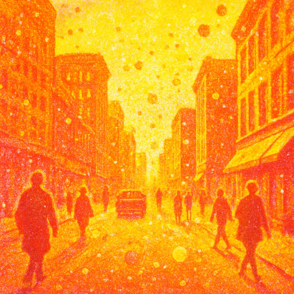 urban street with city activity