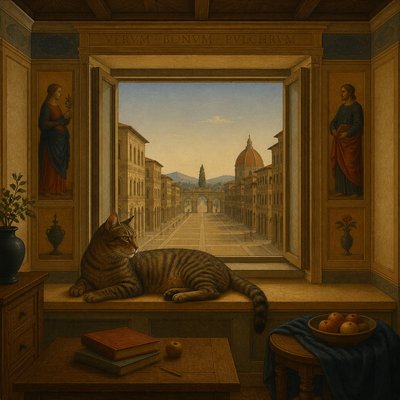 a cat lounging in a sunlit window
