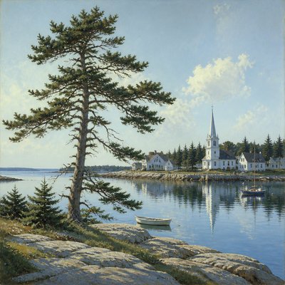 a tree in nature — New England Maritime Art Style