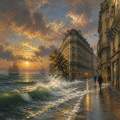 Seascape Painting Style Style Transfer Example