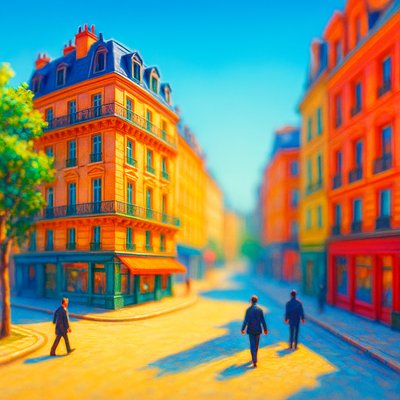 Tilt-Shift Diorama Painting Style Transfer Example