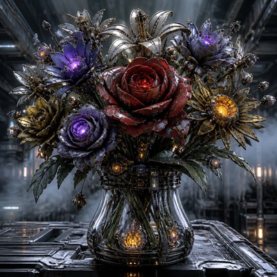 bouquet of flowers in a glass vase