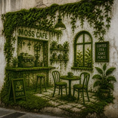 cozy cafe interior with warm lighting