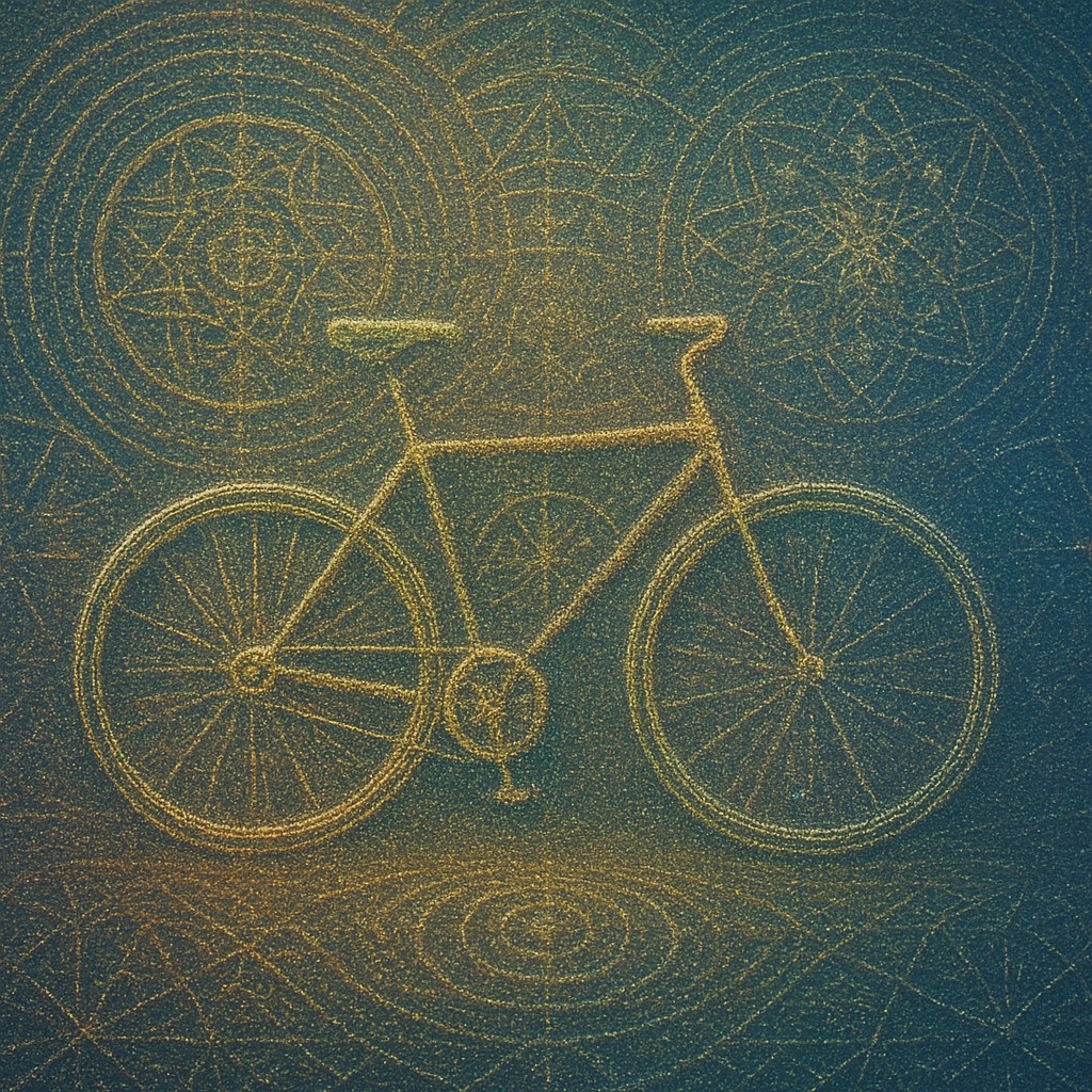 bicyle resting against a wall